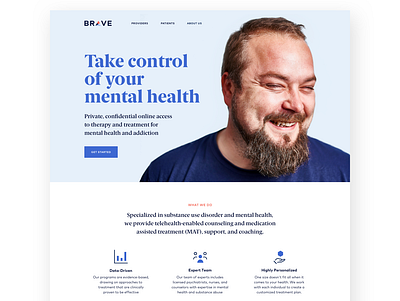 Brave Health Website branding design logo typography ui