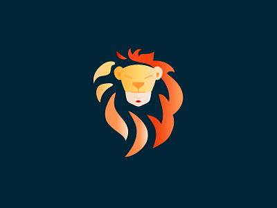 Logo Luna Lion gradient illustration lion logo vector