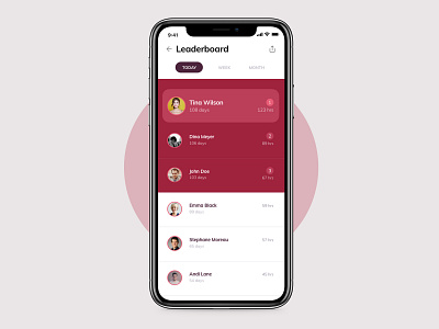 Daily UI #019 - Leaderboard 019 adobexd app challenge dailyui design leaderboard mobile ui