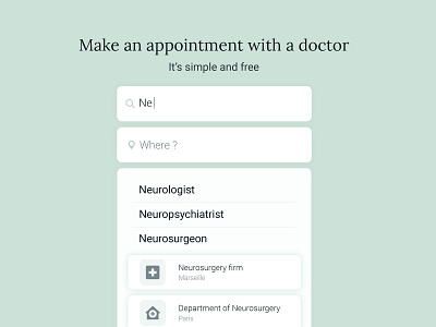 Daily UI #022 - Search 022 app challenge dailyui design doctor app mobile ui ux