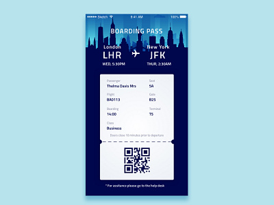 Daily UI #024 - Boarding Pass 024 app boarding pass boardingpass challenge dailyui design mobile ui