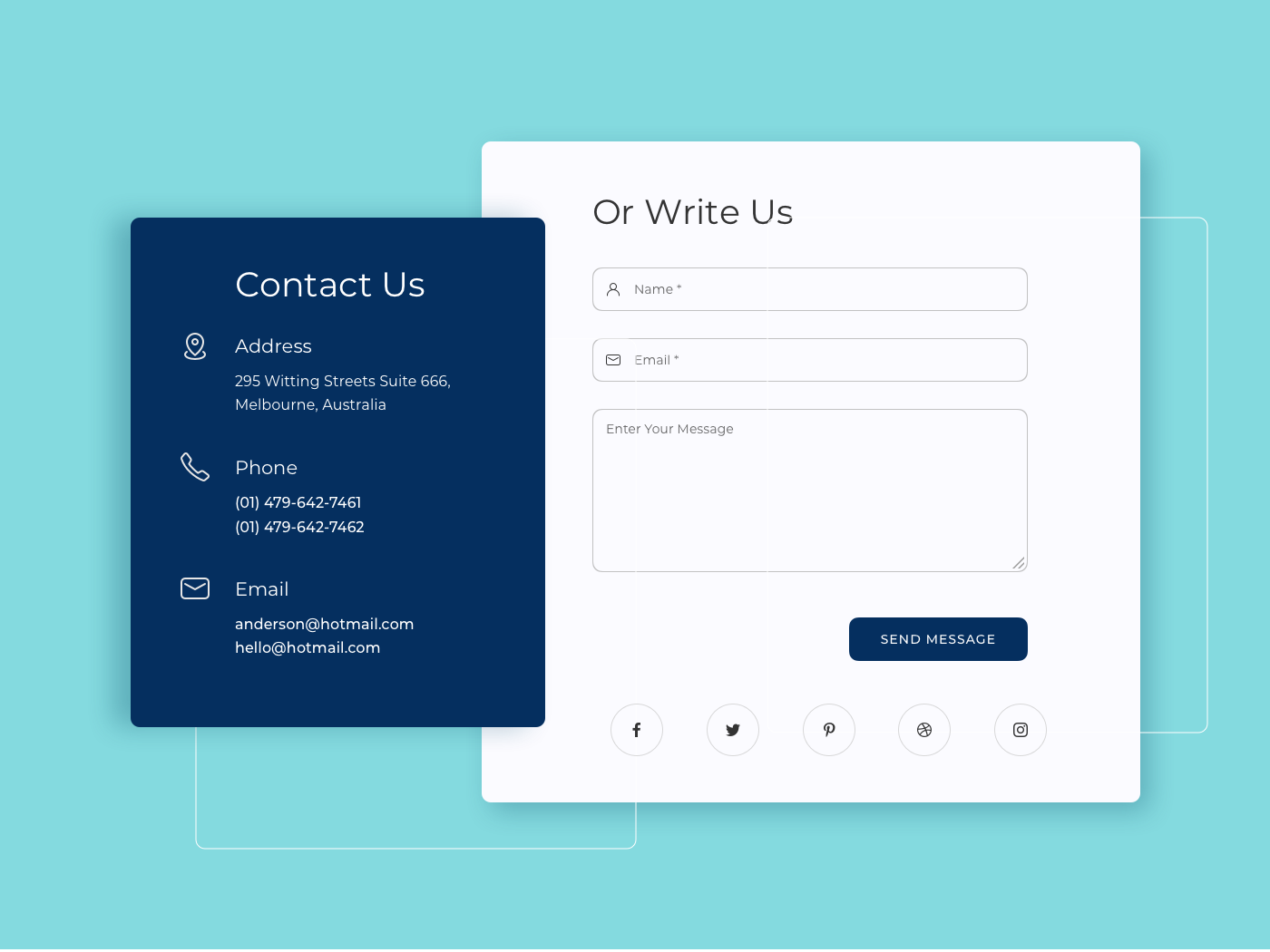 Daily UI #028 - Contact Us by Sybille Cordeau on Dribbble