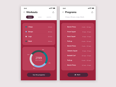 Daily UI#041 - Workout Tracker 041 app challenge dailyui design mobile ui workout workout tracker