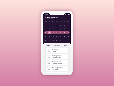 Daily UI #071 - Schedule 071 app calendar challenge dailyui design mobile schedule ui xd design