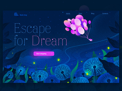 Escape for Dream art design dream fly graphic illustration kids ui web