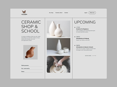 Ceramic workshop web page branding ceramic design ui web