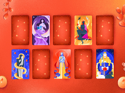 TAROT DECK DESIGN art cards deck design graphic illustration magic tarot