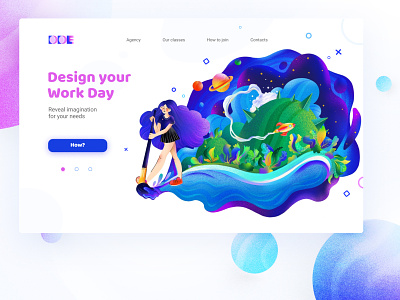 Design your Work Day art character design illustration landscape nature procreate racket ui ux vector web webdesign
