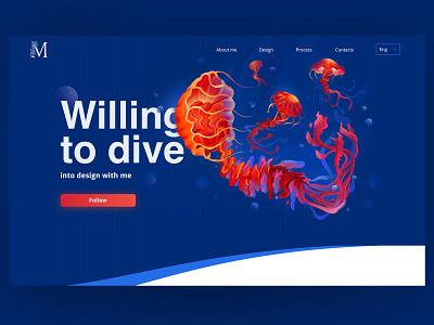 Web jellyfish art branding design graphic illustration jellyfish portfolio procreate ui ux web webdesign