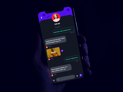 Message App For Turkey Dark Version app chat chat app dark dark theme dark ui message messaging minimal turkey ui ux