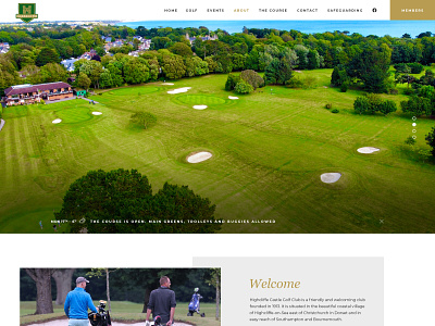 Highcliffe golf Club clean design layout ui website