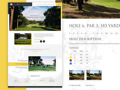 Farnham Golf Club clean design golf layout ui ux website website concept