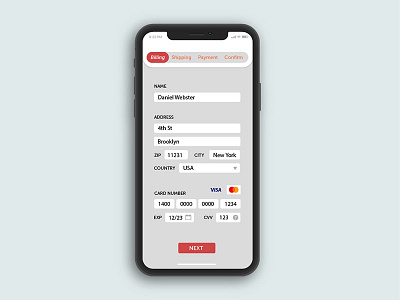 Daily UI #002 - Credit Card Checkout billing credit card checkout daily ui ios mobile screen ui ui