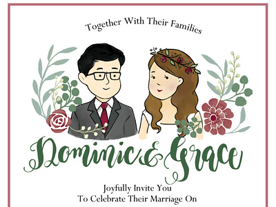 Wedding Invitation Illustration digital art digital watercolour illustration portrait wedding invitation
