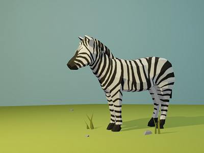 Low Poly Zebra 3d blender low poly low poly animal zebra