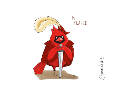 Will Scarlet bird character design northern cardinal robinhood