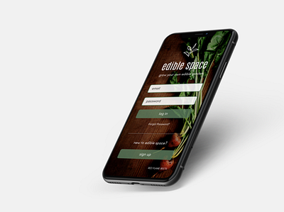 Edible Space Login Screen app app design branding design logo minimal ui