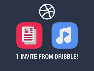 1 invite + icons app design icon