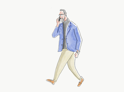 walking character design digital fashion graphic illustration
