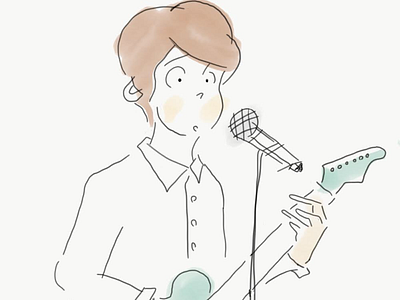 Vocal boy character digital illustration ipad music