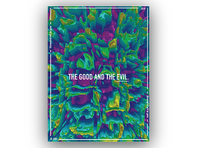 The Good and the Evil 3d 3drender design gradient gradient map illustration illustrator image photoshop poster poster art render typography ui