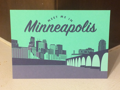 Minneapolis Postcard illustration postcard vector