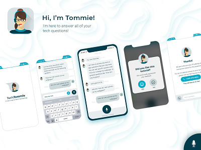 TechTommie - A Smart Digital Assistant App app design chat design design ios app design iphone app design mobile app design mobile app ui and ux design smart digital assistant