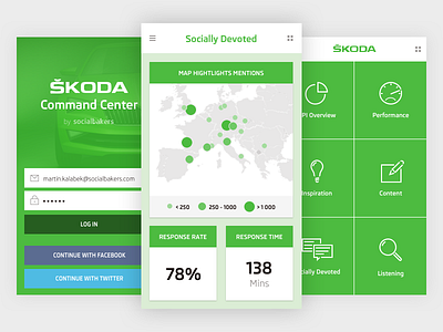 Skoda Command Center Preview app data interface mobile statistics stats ui