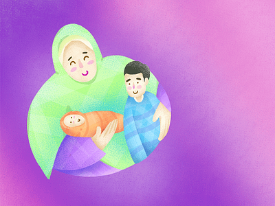 I love family <3 family flat design icon illustration islam islamic kids son