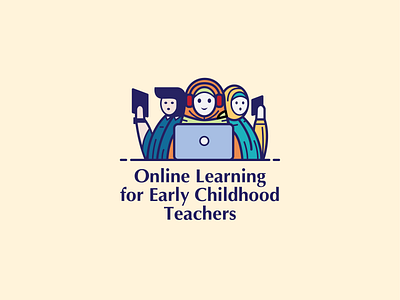 Online Learning for Early Childhood Teachers art character design flat icon illustration indonesian logo ui vector web