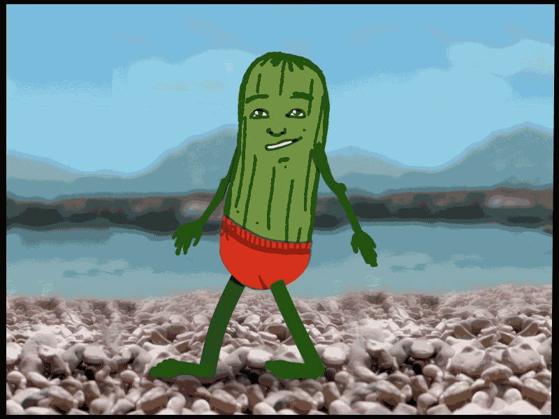 Pickle Walk animation gif pickle