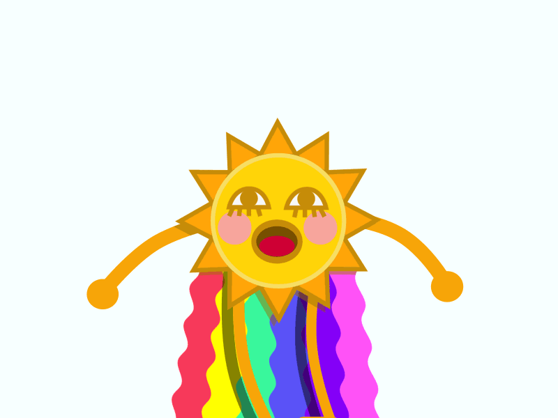 Sunman animation rainbow rubberhose2 sun