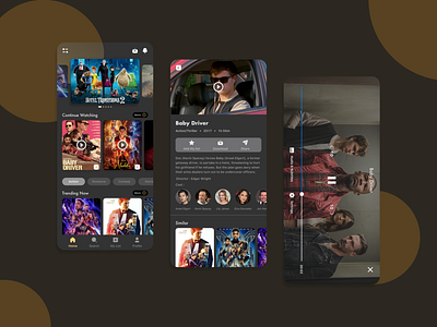 Online streaming app - Mobile UI dark mode dark ui design mobile app online streaming ui ui ux design ui exploration ux uxdesign