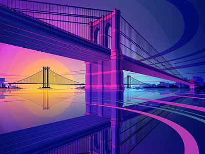 Affinity Designer | Sunset Bridge