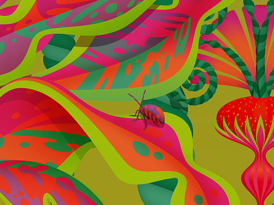 Details from 'Spring', 2020 bugs flowers illustration leaves spring vector