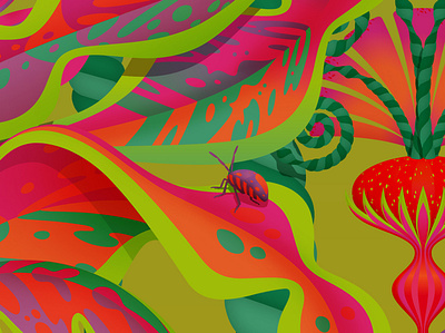 Details from 'Spring', 2020 bugs flowers illustration leaves spring vector