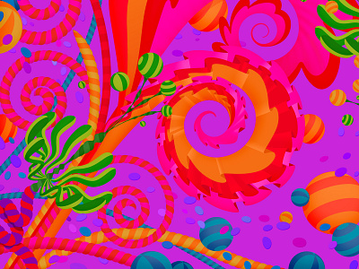 Detail from ' Adobe MAX Video Call Background #2' adobe adobe illustrator adobe max adobe photoshop adobemax alien digital floral flowers garden illustration marianna orsho mariannaorsho psychadelic vector vector art vector illustration