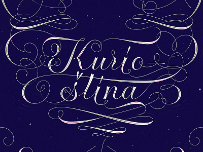 Detail: Kurioština (Curiosity) elegant lettering type typography