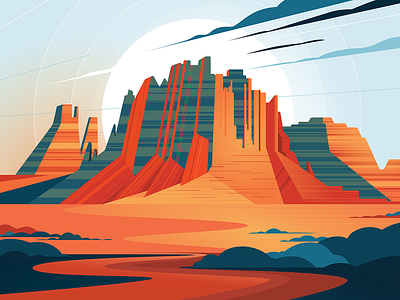 Indeed Conference Room Graphics canyon conference conference room design illustration illustration art illustrator indeed interior landscape lost dutchman mariannaorsho nature office office space rock sunset
