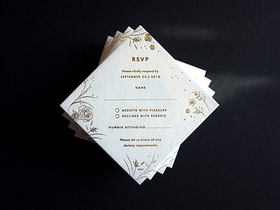 RSVP Cards / Wedding Stationery for D&G card floral flowers gold gold foil modern rsvp sophisticated stationery wedding wedding card wedding invitation wedding invite wedding stationery weddings