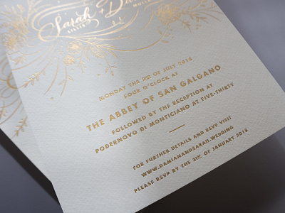 Sarah & Damian branding calligraphy gold foil lettering mariannaorsho stationery typography wedding wedding invitation wedding invite wedding stationery