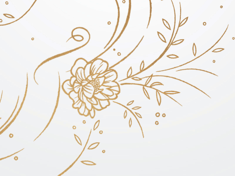 Sarah & Damian - Animated, Detail 2d animation aftereffects botanical detail floral flowers gif gif animated gif animation illustration intro lettering marianna orsho mariannaorsho motion motion design motiongraphics typography wedding