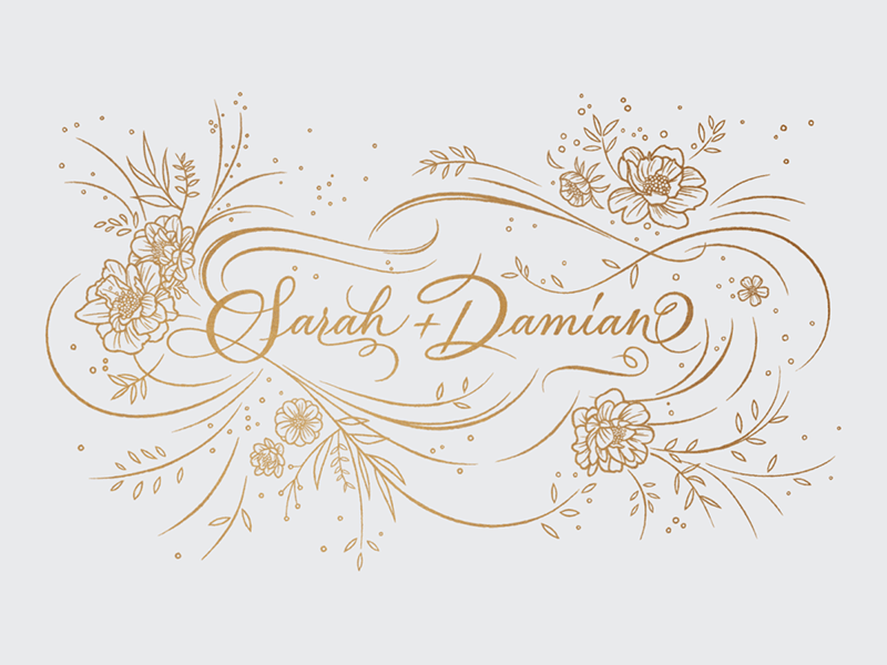 Sarah & Damian - Animated 2d 2d animation animation bespoke botanical celebration ceremony floral flowers gif intro italy lettering motion motion design motiongraphics title design title sequence typography wedding