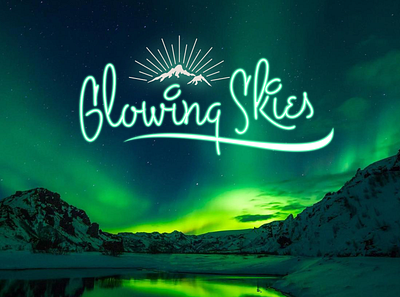 glowing skies design typography