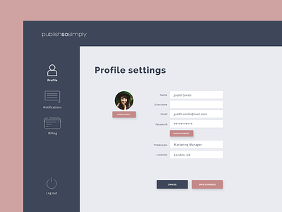 Daily UI :: 007 - Settings profile settings ui ui design web app