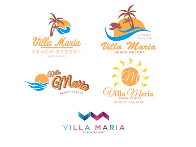 A Sunset and Beach Logo