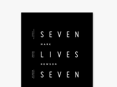 Seven Lives: Book Cover black book cover fiction graphic design typography