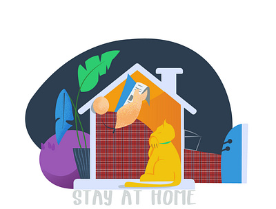 Stay At Home branding design home illustration pandemic quarantine stay home stay safe stayhome sweet home virus