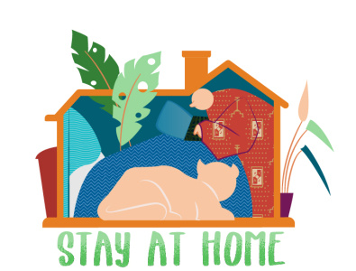 Stay At Home - 3 adobe corona corona virus coronavirus design illustration illustrator pandemic stay home stay safe stayhome sweet home sweethome virus