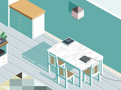 The room design flat illustration interior print room simple vector